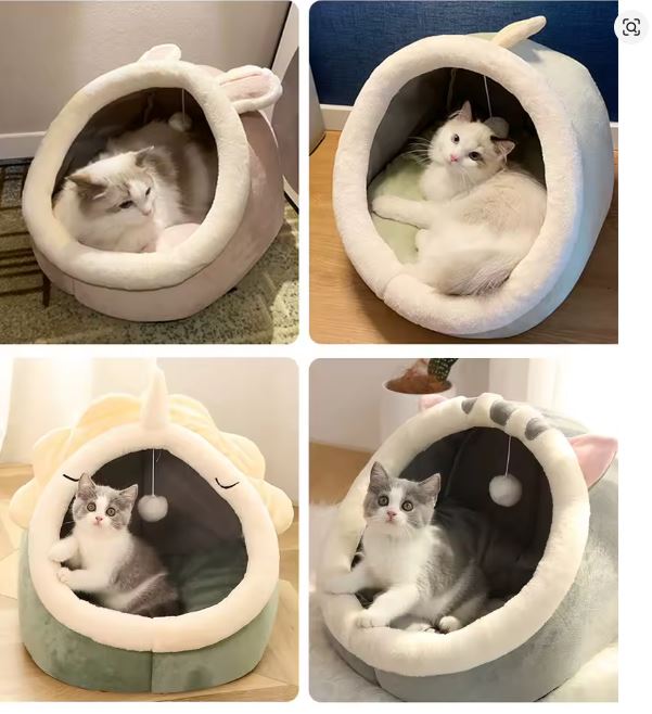 Deep Sleep Cat Bed Cartoon Pet Bed Foldable Removable Washable Pet Sleeping Bed for Small Dog Mat Bag Cave Cats Bed