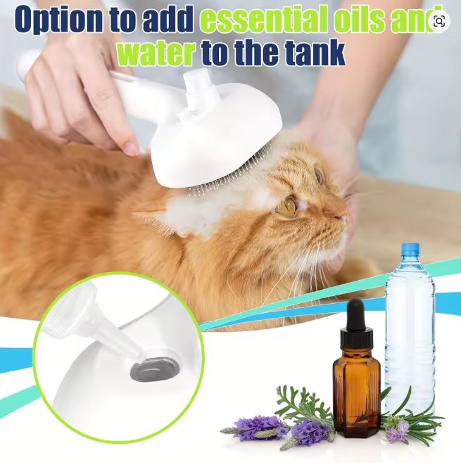 Multifunctional Pet Steam Grooming Comb Anti-Static Hair Brush for Cats Dogs 1 sold