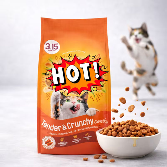 Dry Cat Food – Tender & Crunchy Texture Blend, 3.15 lb Bag