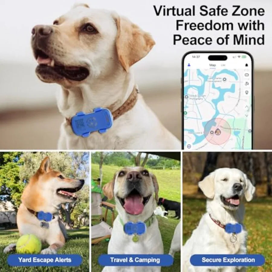 GPS Tracker for Dogs and Cats Pet GPS Location Tracker with Smart Alerts and Location History Geo-Fence Real-Time Waterproof iO