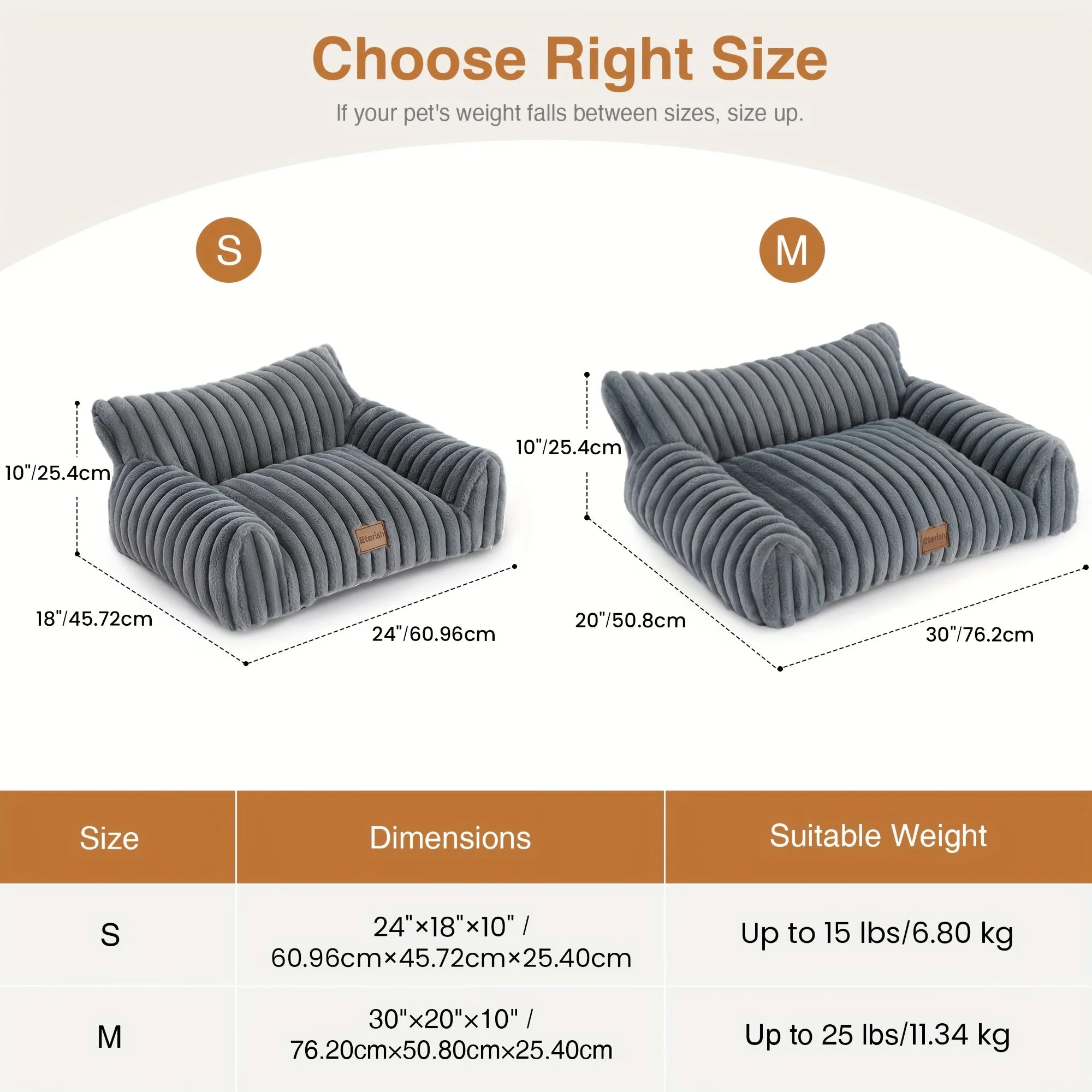 Christmas Gifts Cute Cat Couch, Dog Beds for Large Dogs Fluffy Cat Sofa with Soft Corduroy Fleece, Fuzzy Pet Couch with Removable Washable Cover, Supportive Pet Sofa with Non-Slip Bottom Dog Sofa Bed