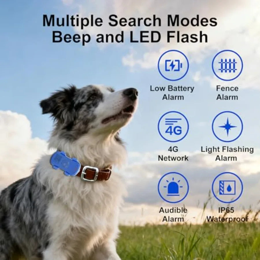 GPS Tracker for Dogs and Cats Pet GPS Location Tracker with Smart Alerts and Location History Geo-Fence Real-Time Waterproof iO