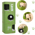 3-Tier Green Felt Cat Bed Multifunction Integrated Felt Cat Cave Creative Cat Bucket for Multi-Cat Family Pet Entertain Nest