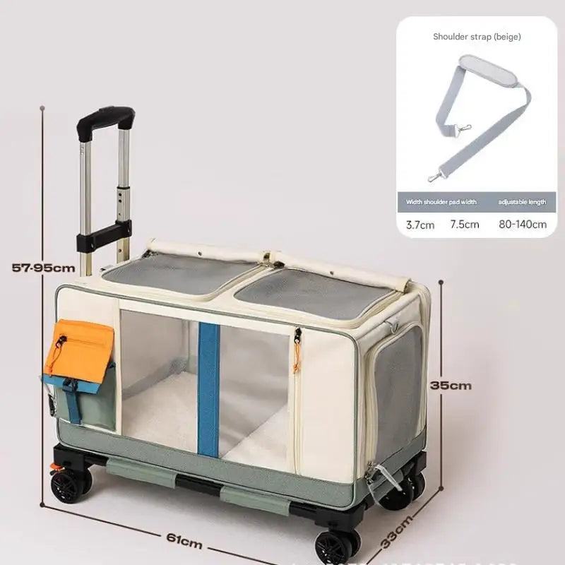 Extra Large Portable Pet Strollers Detachable Cat Dog Trolley Case Foldable Pet Bag Puppy Camping Travel Carrier Bag With Wheels