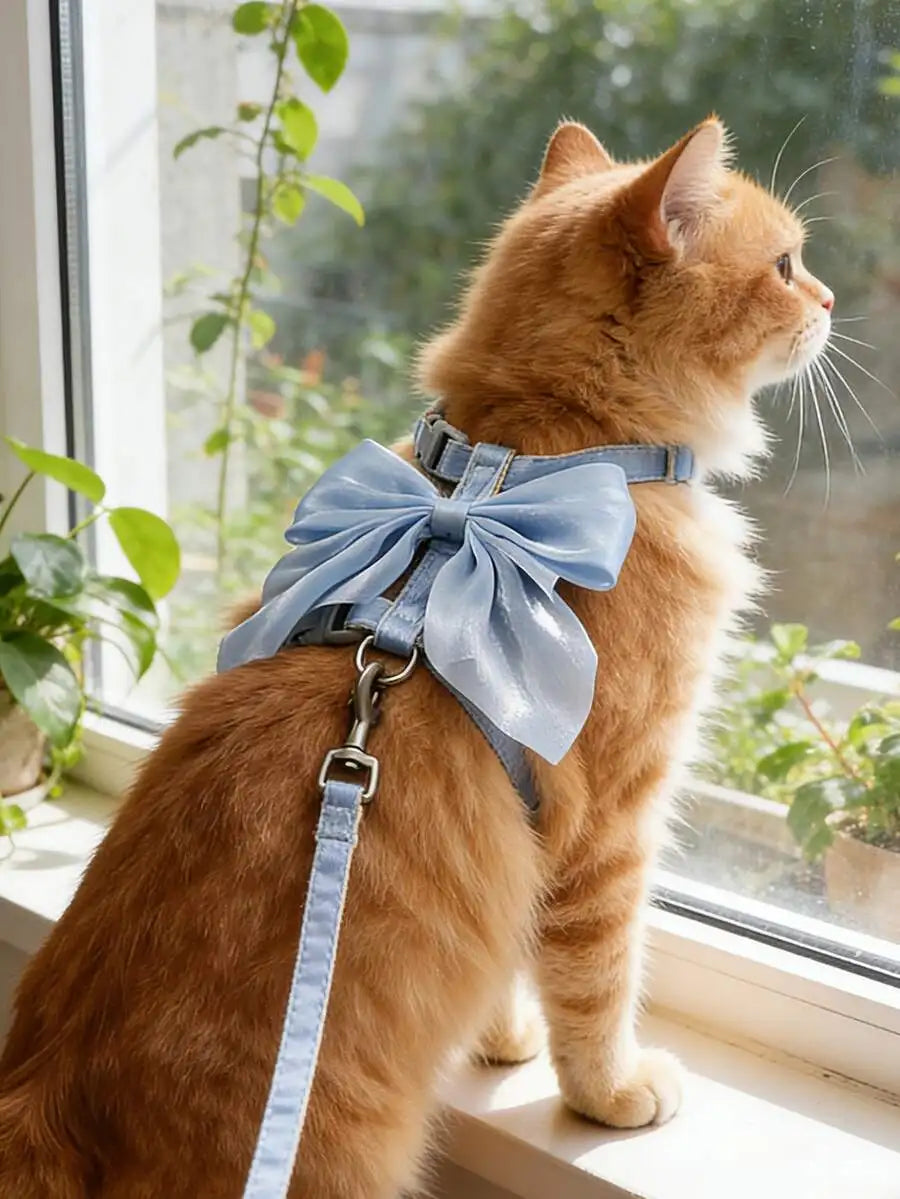 1 set of high-end and fashionable cat collar and straps, suitable for small and medium-sized cats