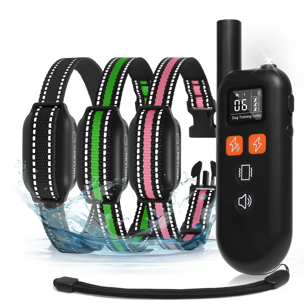 3300ft Dog Shock Collar with Remote, Shock & Double Shock Mode ,IPX7 Waterproof Training Collars for 7-120lbs Medium Large Dogs