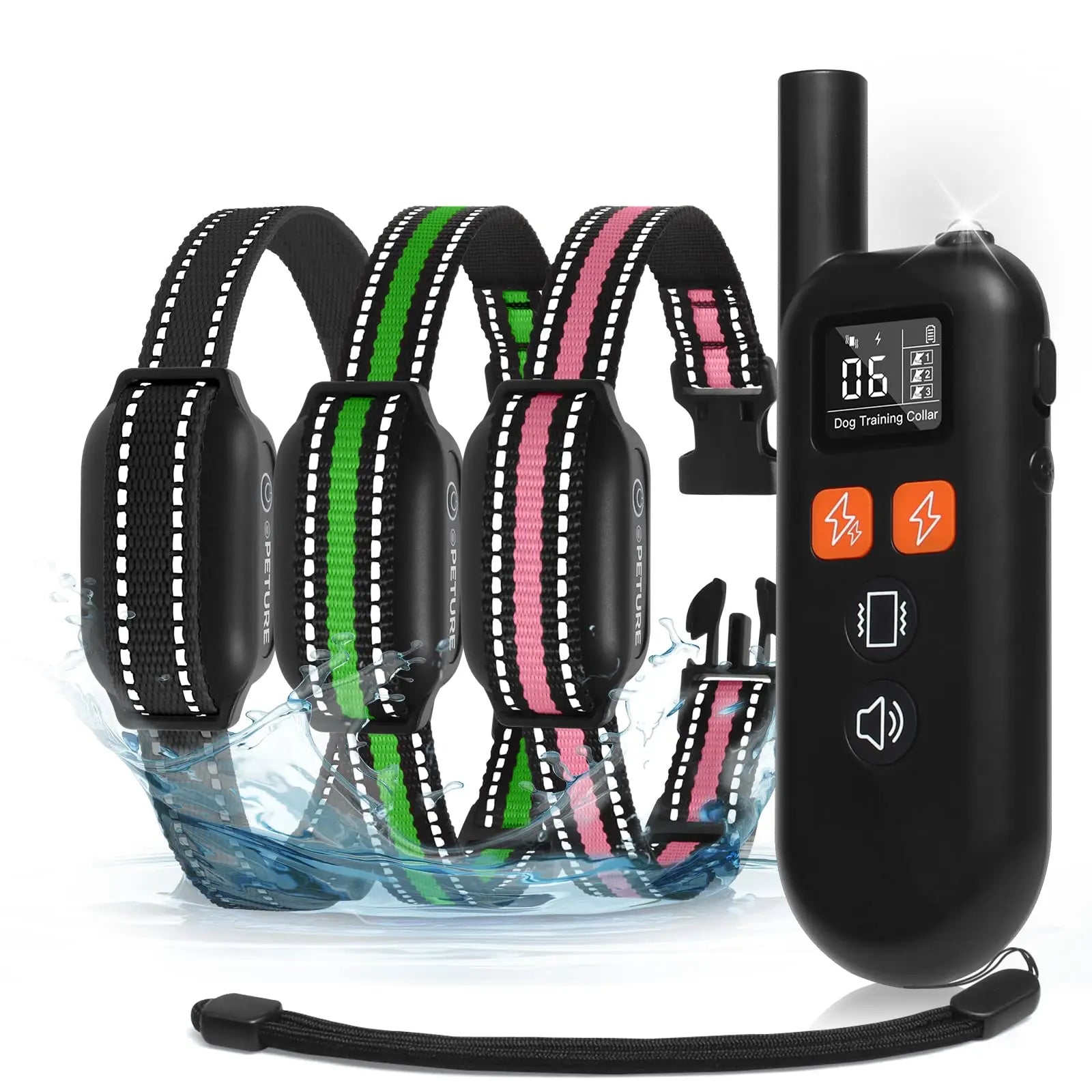 3300ft Dog Shock Collar with Remote, Shock & Double Shock Mode ,IPX7 Waterproof Training Collars for 7-120lbs Medium Large Dogs