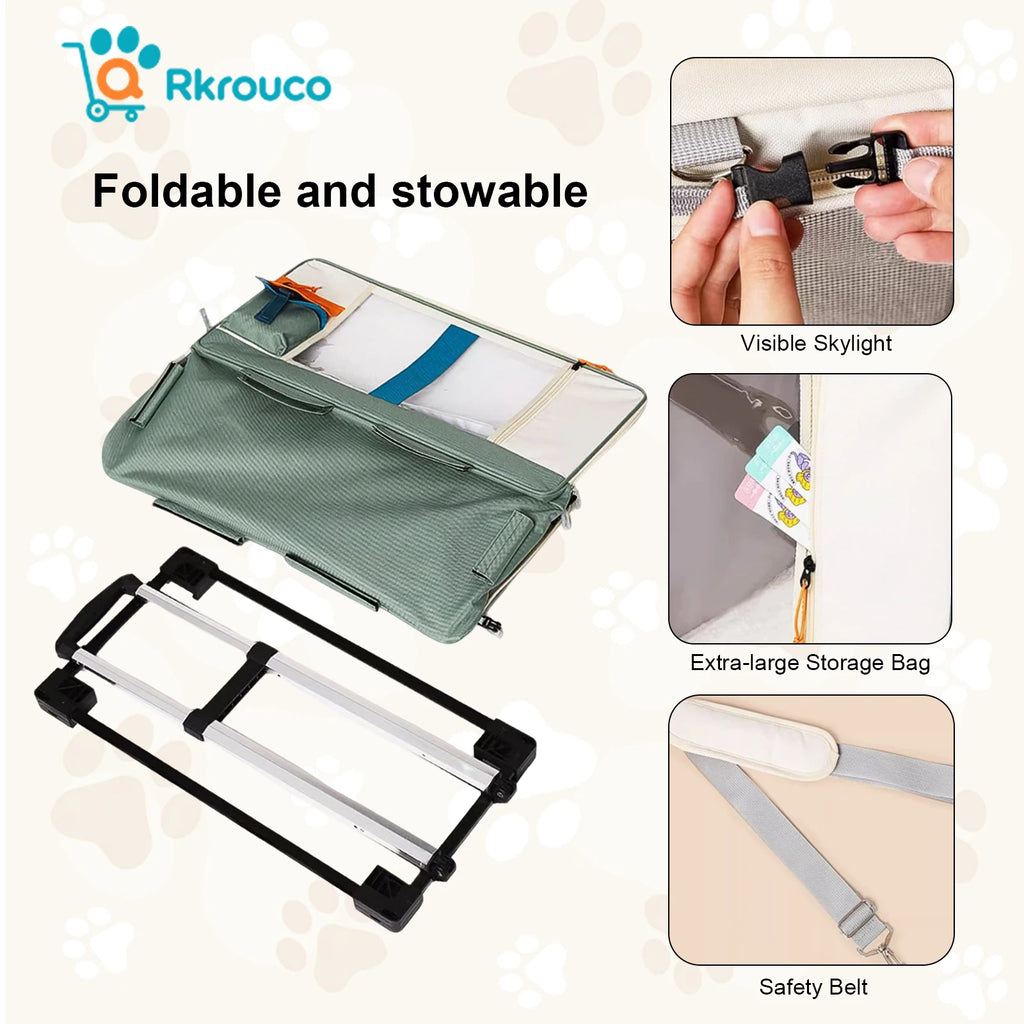Extra Large Portable Pet Strollers Detachable Cat Dog Trolley Case Foldable Pet Bag Puppy Camping Travel Carrier Bag With Wheels