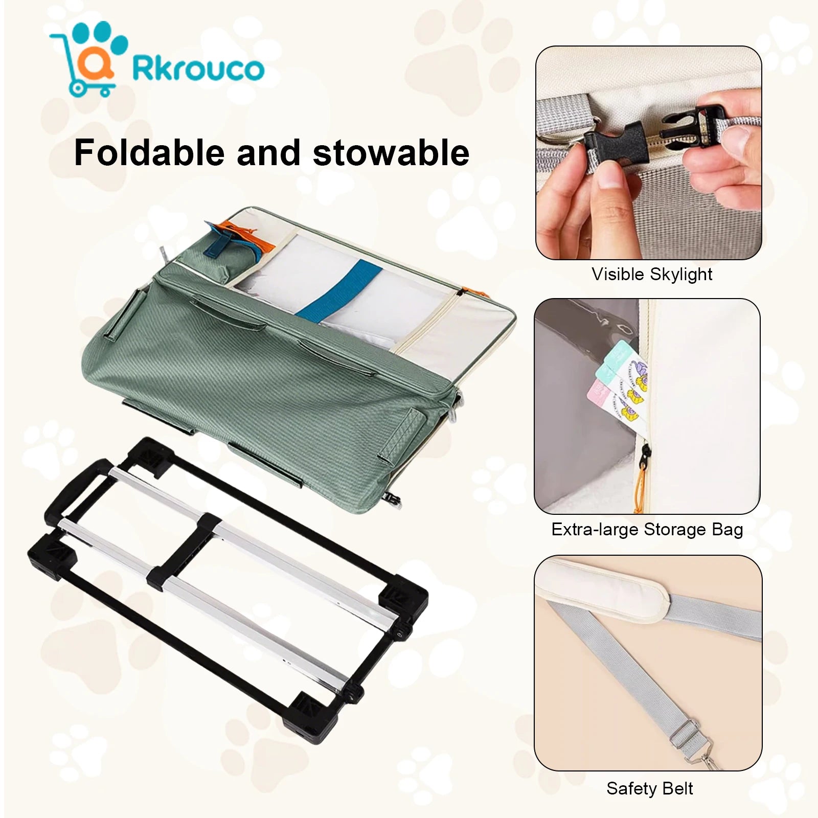 Extra Large Portable Pet Strollers Detachable Cat Dog Trolley Case Foldable Pet Bag Puppy Camping Travel Carrier Bag With Wheels