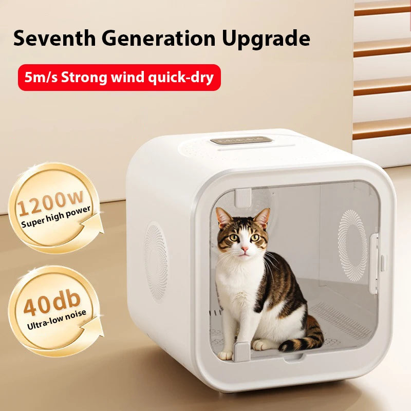 Ultra Quiet Pet Dryer Box, Portable Low Noise Cat Dog Blower Dryer Machine, Large Capacity Pet Grooming Hair Dryer for Home Use