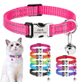 Personalized Cat Collar Reflective Nylon Dog Cats ID Collars With Free Engraving for Cats Small Dogs Chihuahua 10 Col15