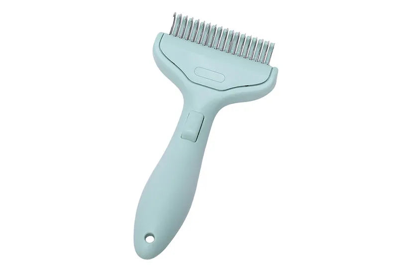 Pet detangling comb, cat-specific de-shedding comb, dog thinning and brushing comb, stainless steel cat hair cleaning brush