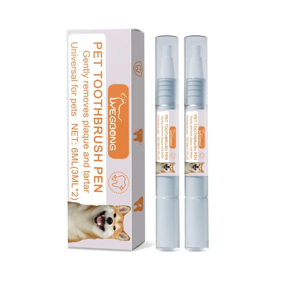 Pet Toothbrush Pen Tartar & Plaque Remover Bad Breath Cleaning Tool for Dogs & Cats