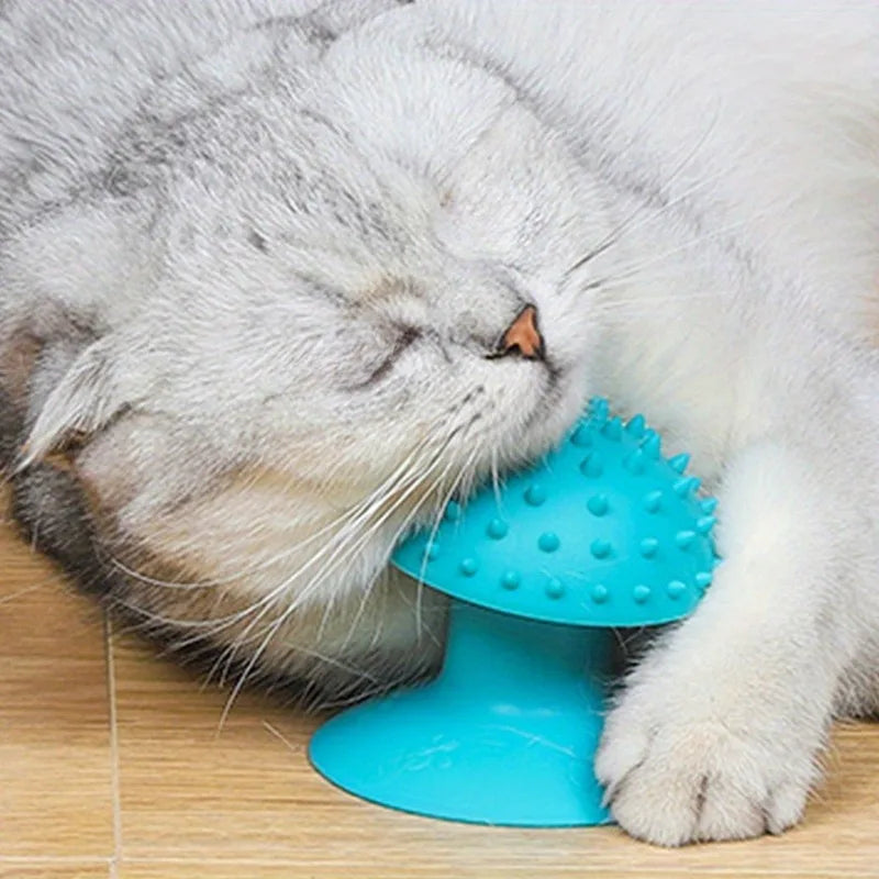 1PC Pet cat suction cup rubbing device massager cat scratching itchy scratching device cat comb suction cup massage brush