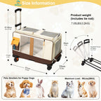 Extra Large Portable Pet Strollers Detachable Cat Dog Trolley Case Foldable Pet Bag Puppy Camping Travel Carrier Bag With Wheels