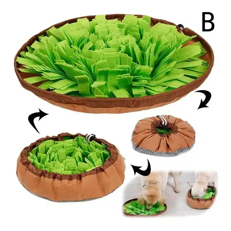 Entertaining Pet Snuffle Mat, Encourages Mental Stimulation in Cats Dogs, Perfect for Travel, Encourages Foraging