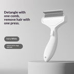 Pet detangling comb, cat-specific de-shedding comb, dog thinning and brushing comb, stainless steel cat hair cleaning brush