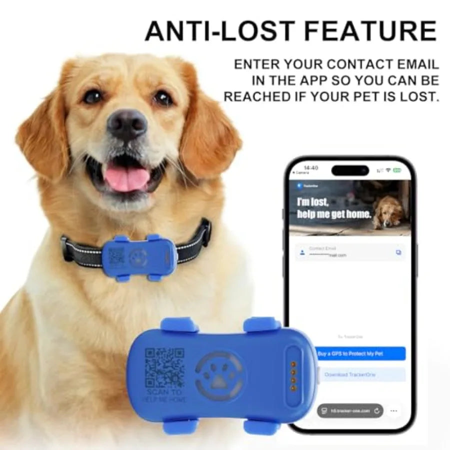 GPS Tracker for Dogs and Cats Pet GPS Location Tracker with Smart Alerts and Location History Geo-Fence Real-Time Waterproof iO