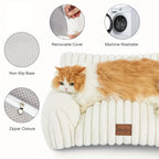Christmas Gifts Cute Cat Couch, Dog Beds for Large Dogs Fluffy Cat Sofa with Soft Corduroy Fleece, Fuzzy Pet Couch with Removable Washable Cover, Supportive Pet Sofa with Non-Slip Bottom Dog Sofa Bed