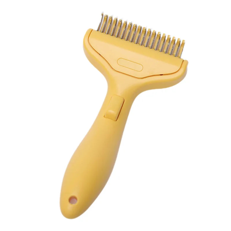 Pet detangling comb, cat-specific de-shedding comb, dog thinning and brushing comb, stainless steel cat hair cleaning brush
