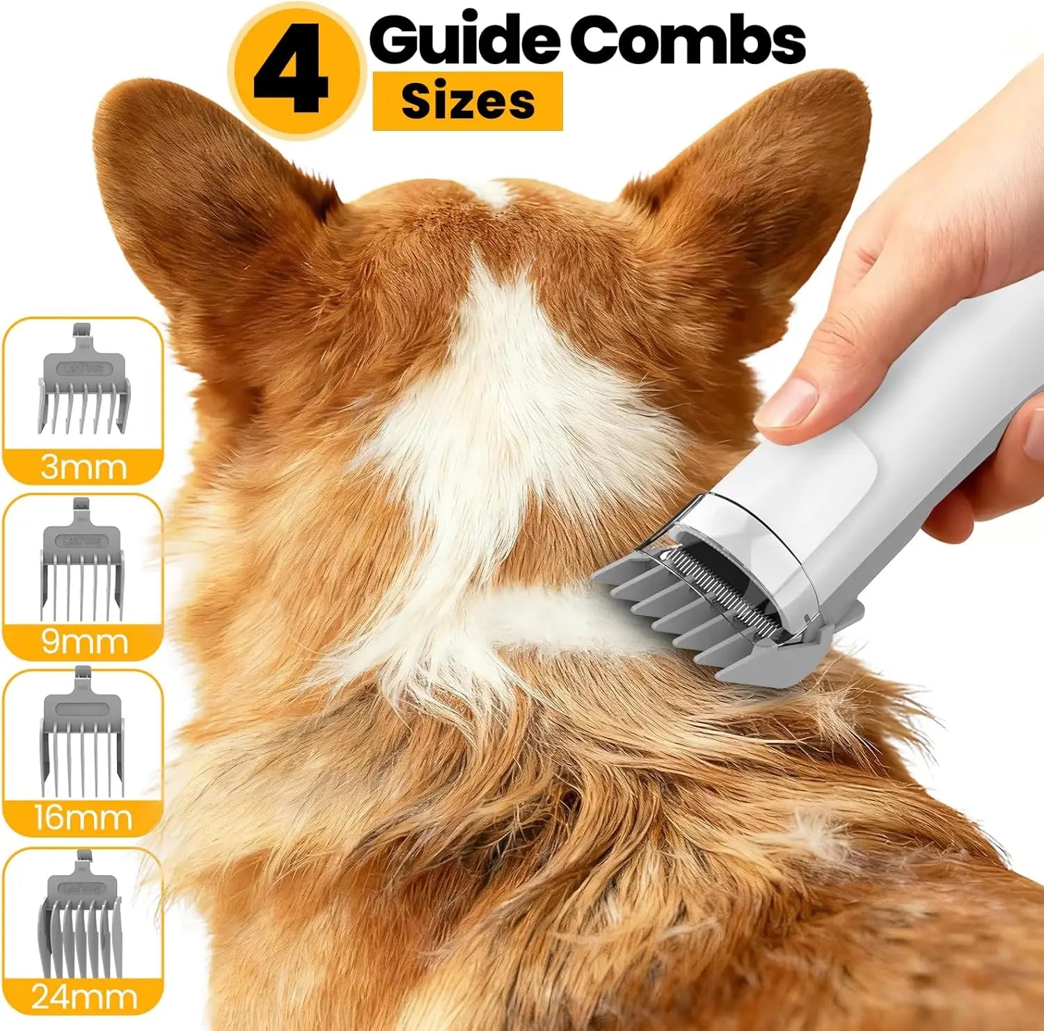 Dog Grooming Vacuum Kit: Low Noise, 12,000Pa Pet Hair Remover with Clipper & Brush for Easy Cleaning